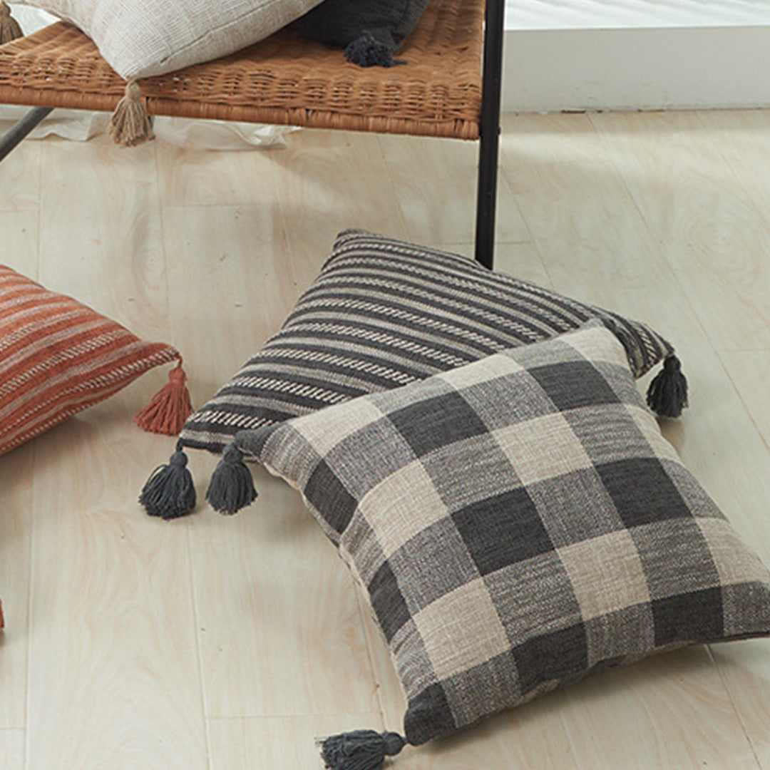 French country gingham pillow case 3カラー