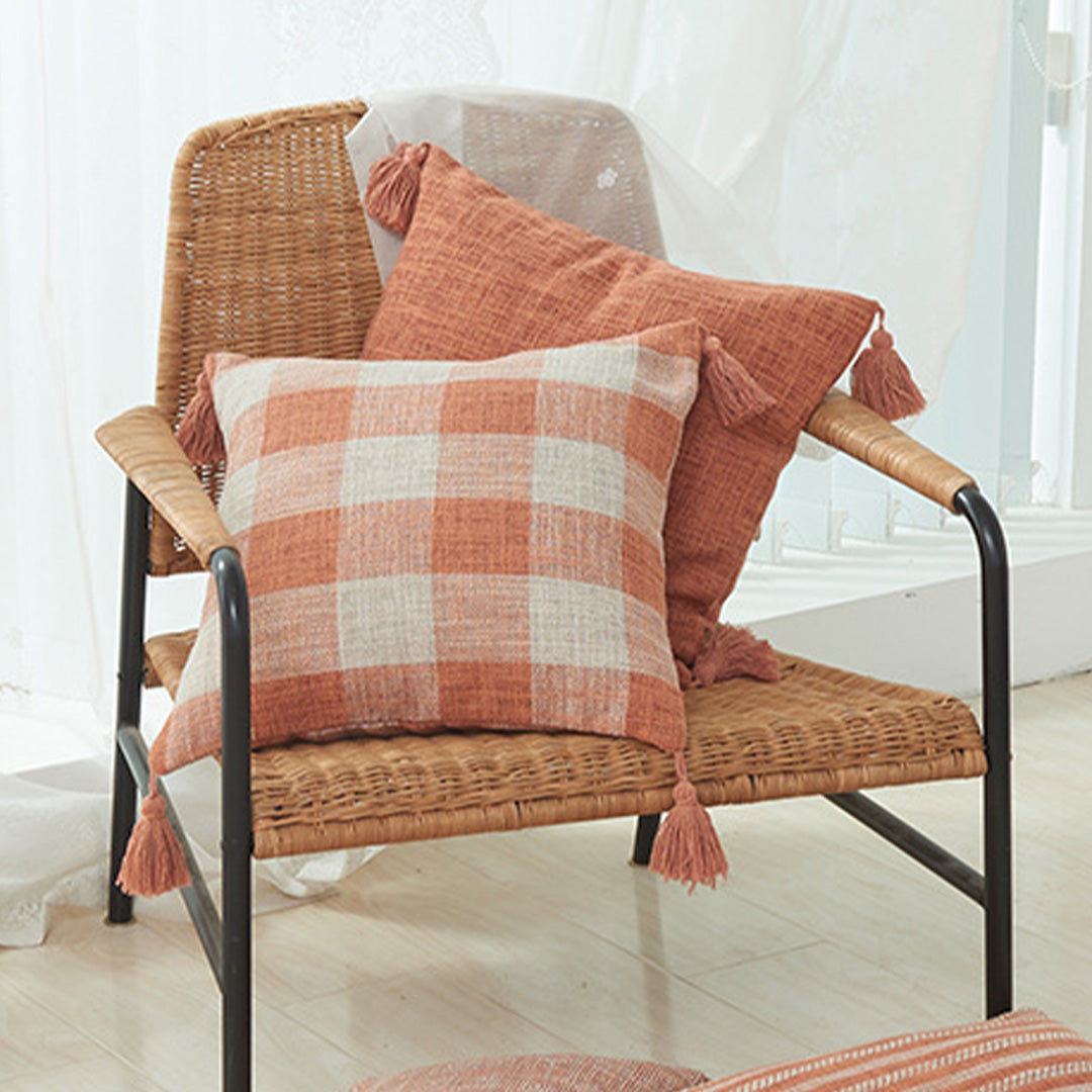 French country gingham pillow case 3カラー